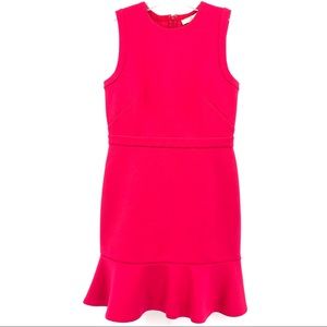 LOFT Bright Pink Ponte Knit Peplum Dress
